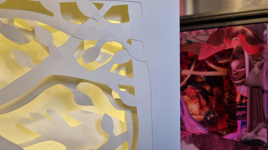 Schaukästen aus Papier mit mehreren Ebenen in 3D und phantasievollen Motiven
